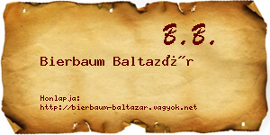 Bierbaum Baltazár névjegykártya